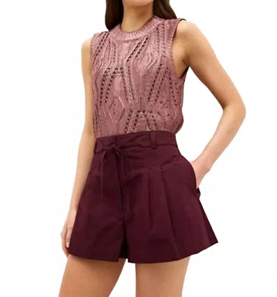 Marie Oliver Lander High Waist Shorts In Merlot In Red