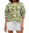Marie Oliver Lara V-neck Top In Emerald Whisper In Green