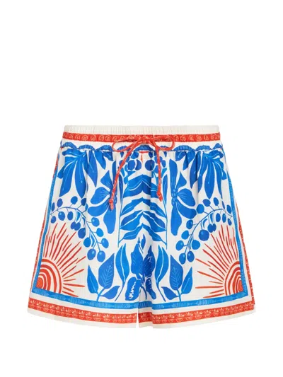 Marie Oliver Larson Graphic-print Shorts In White