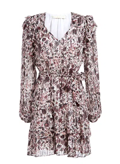 Marie Oliver Lawson Ruffle Tiered Mini Dress In Ember Harvest In Multi