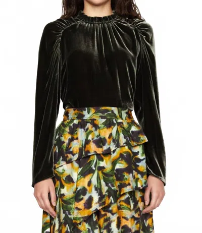 Marie Oliver Layla Long Blouse In Army Army In Black