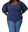 Marie Oliver Leigh Top In Navy In Blue