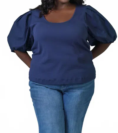 Marie Oliver Leigh Top In Navy In Blue