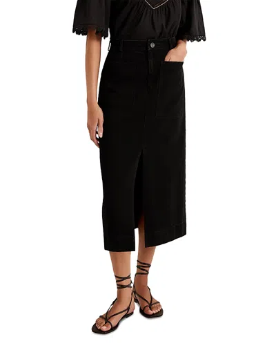 Marie Oliver Leighton Cotton Midi Skirt In Black