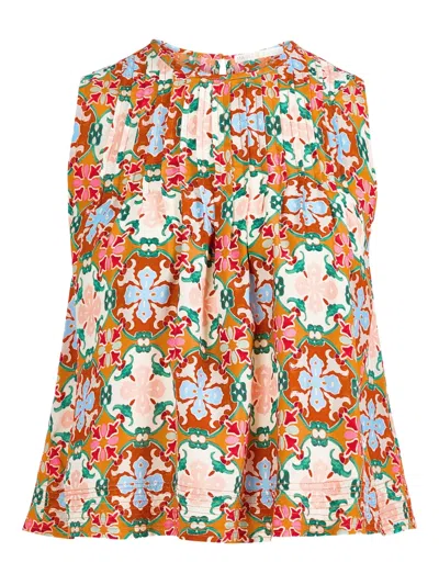 Marie Oliver Letta Floral-print Top In Multi