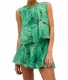 Marie Oliver Letta Leaf-print Top In Green