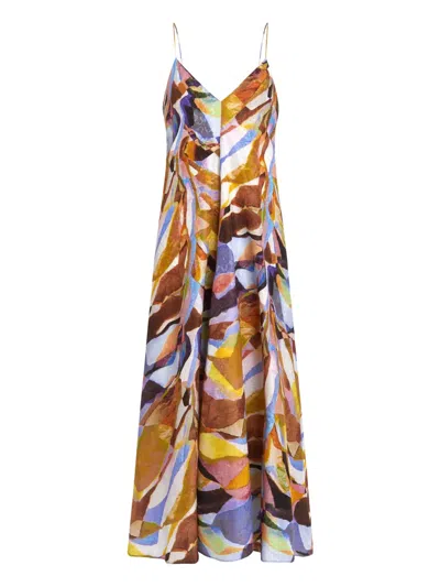 Marie Oliver Levine Abstract-print Maxi Dress In Violett