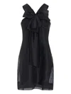 Marie Oliver Lila Bow-detailed Mini Dress In Black