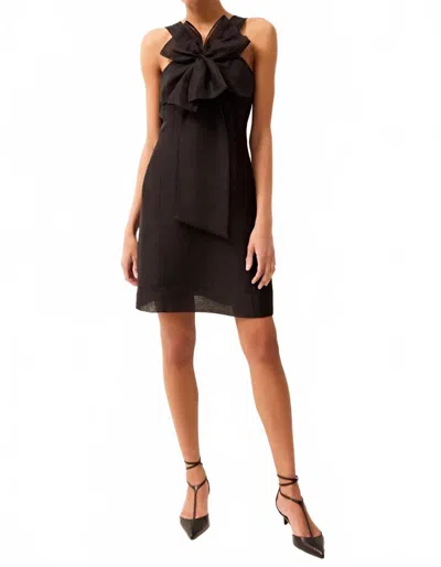 Marie Oliver Lila Bow Mini Dress In Black