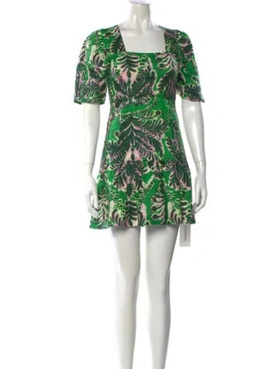 Pre-owned Marie Oliver Linen Mini Dress In Green