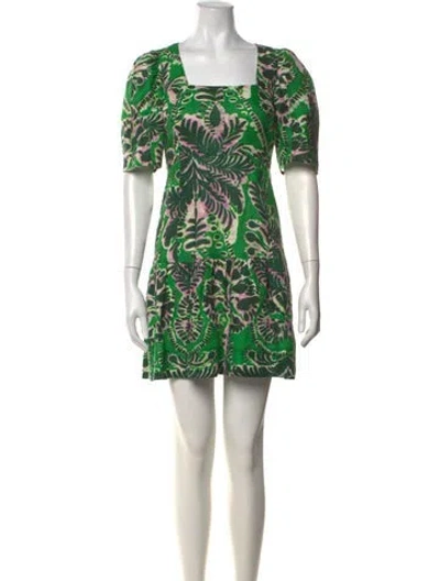 Pre-owned Marie Oliver Linen Mini Dress In Green