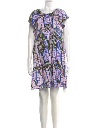 Pre-owned Marie Oliver Linen Mini Dress In Multi