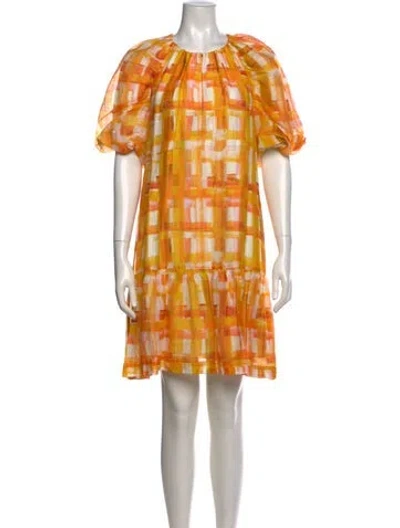 Pre-owned Marie Oliver Linen Mini Dress In Orange