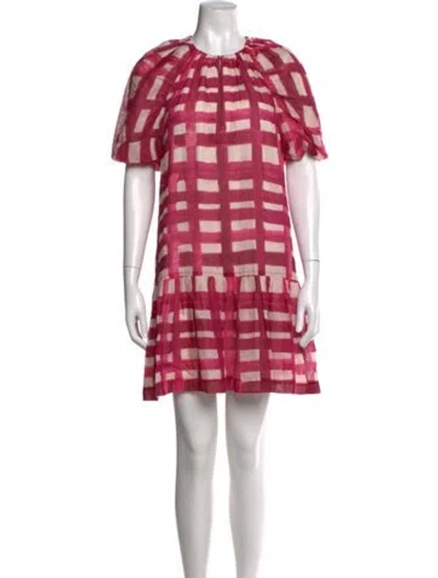 Pre-owned Marie Oliver Linen Mini Dress In Pink