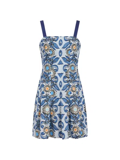 Marie Oliver Logan Floral Dress In Blue
