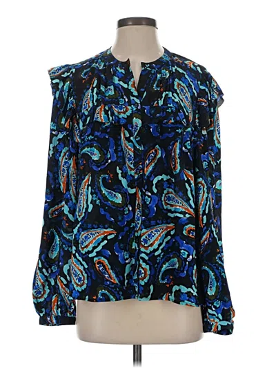 Pre-owned Marie Oliver Long Sleeve Blouse In Blue