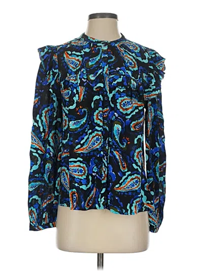 Pre-owned Marie Oliver Long Sleeve Blouse In Blue