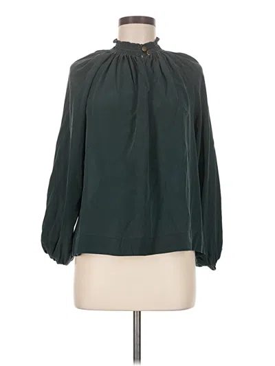 Pre-owned Marie Oliver Long Sleeve Blouse In Green