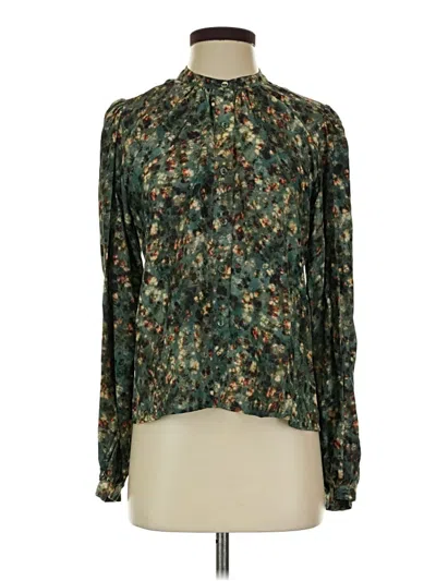 Pre-owned Marie Oliver Long Sleeve Blouse In Green