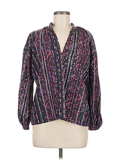 Pre-owned Marie Oliver Long Sleeve Blouse In Purple