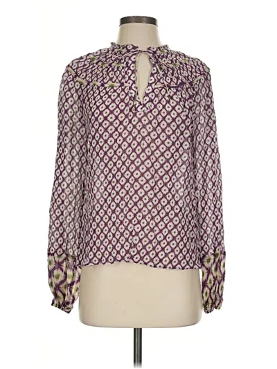 Pre-owned Marie Oliver Long Sleeve Blouse In Purple