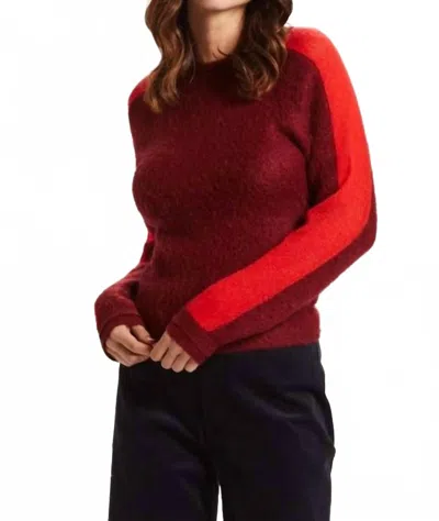 Marie Oliver Long Sleeve Sweater In Burgundy