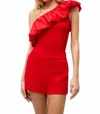 Marie Oliver Lucy One Shoulder Top In Lava In Red