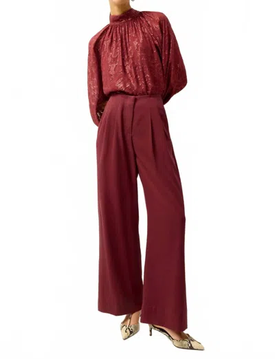 Marie Oliver Macbee Wide Leg Pants In Port In Burgundy