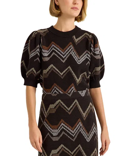 Marie Oliver Maddie Knit Chevron Stripe Top In Multi