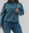 Marie Oliver Maeve Moto Jacket - Plus In Space Blue In Blue