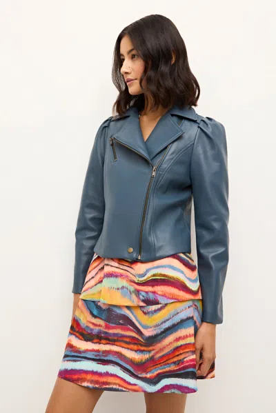 Marie Oliver Maeve Moto Jacket In Space Blue