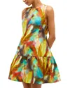 Marie Oliver Marilyn Abstract-print Tiered Mini Dress In Multi