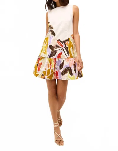 Marie Oliver Marilyn Floral-print Flounce Mini Dress In Yellow