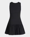Marie Oliver Marilyn Flounce Cotton Mini Dress In Black