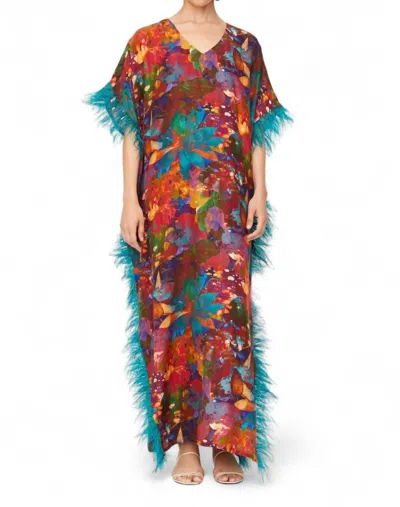 Marie Oliver Maura Feather Dress In Lotus In Multi