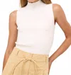 Marie Oliver Mazie Mock Neck Top In Cool White In White