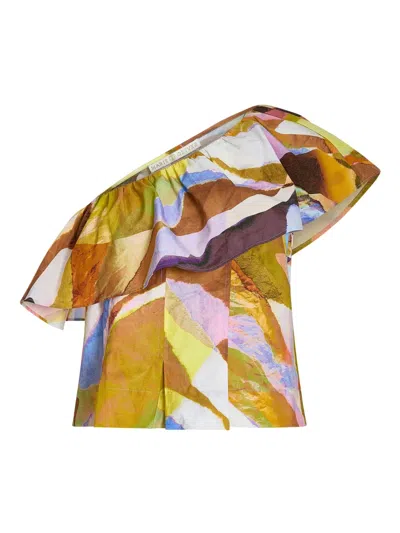 MARIE OLIVER MCCAULEY ASYMMETRIC RUFFLE TOP