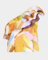 Marie Oliver Mccauley Pleated One-shoulder Ruffle Top In Opalstone