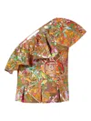 Marie Oliver Mccauley Ruffled One-shoulder Top In Orange