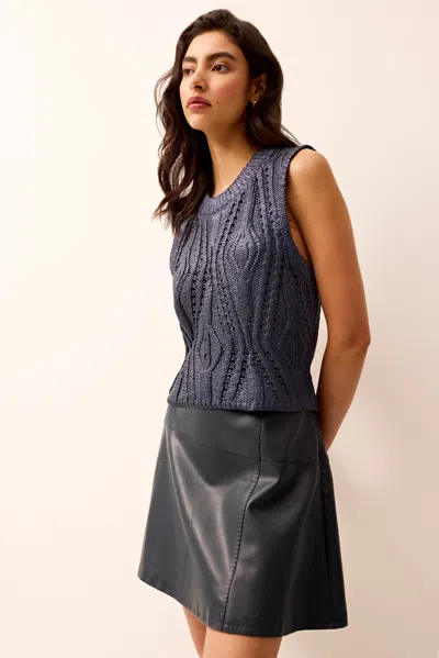 Marie Oliver Mcguire Top In Navy In Gray