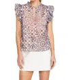 Marie Oliver Merrit Top In Anise Lattice In Gray