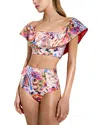 Marie Oliver Micha Floral-print Bikini Bottom In Punch