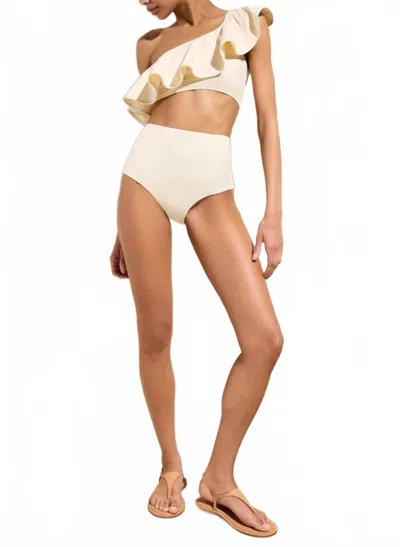 Marie Oliver Micha Retro-inspired Bikini Bottom In Turtledove In Multi