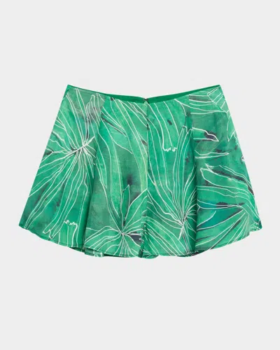 Marie Oliver Miles Printed High-rise Shorts In Green