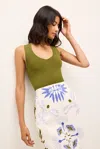 Marie Oliver Miranda Ribbed Knit Tank In Pesto In Pesto
