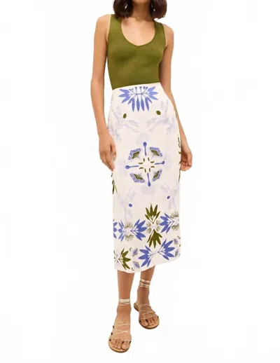 Marie Oliver Miranda Ribbed Knit Tank In Pesto In White