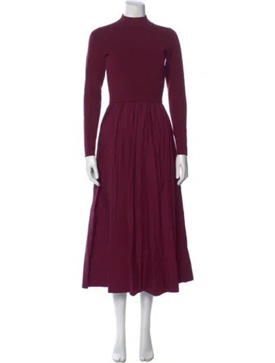 Pre-owned Marie Oliver Mock Neck Long Dress In Purple