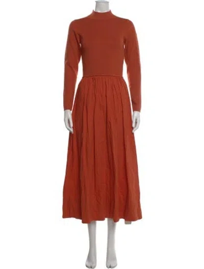 Pre-owned Marie Oliver Mock Neck Long Dress W/ Tags In Orange
