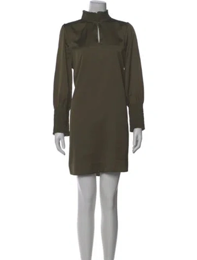 Pre-owned Marie Oliver Mock Neck Mini Dress In Green