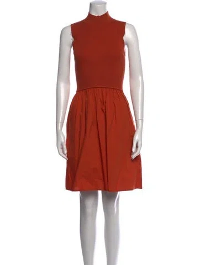 Pre-owned Marie Oliver Mock Neck Mini Dress In Red